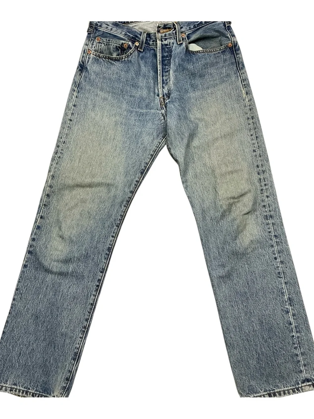 Y2K Levi’s 501 button fly medium wash 100% cotton straight leg jeans 31 x 30